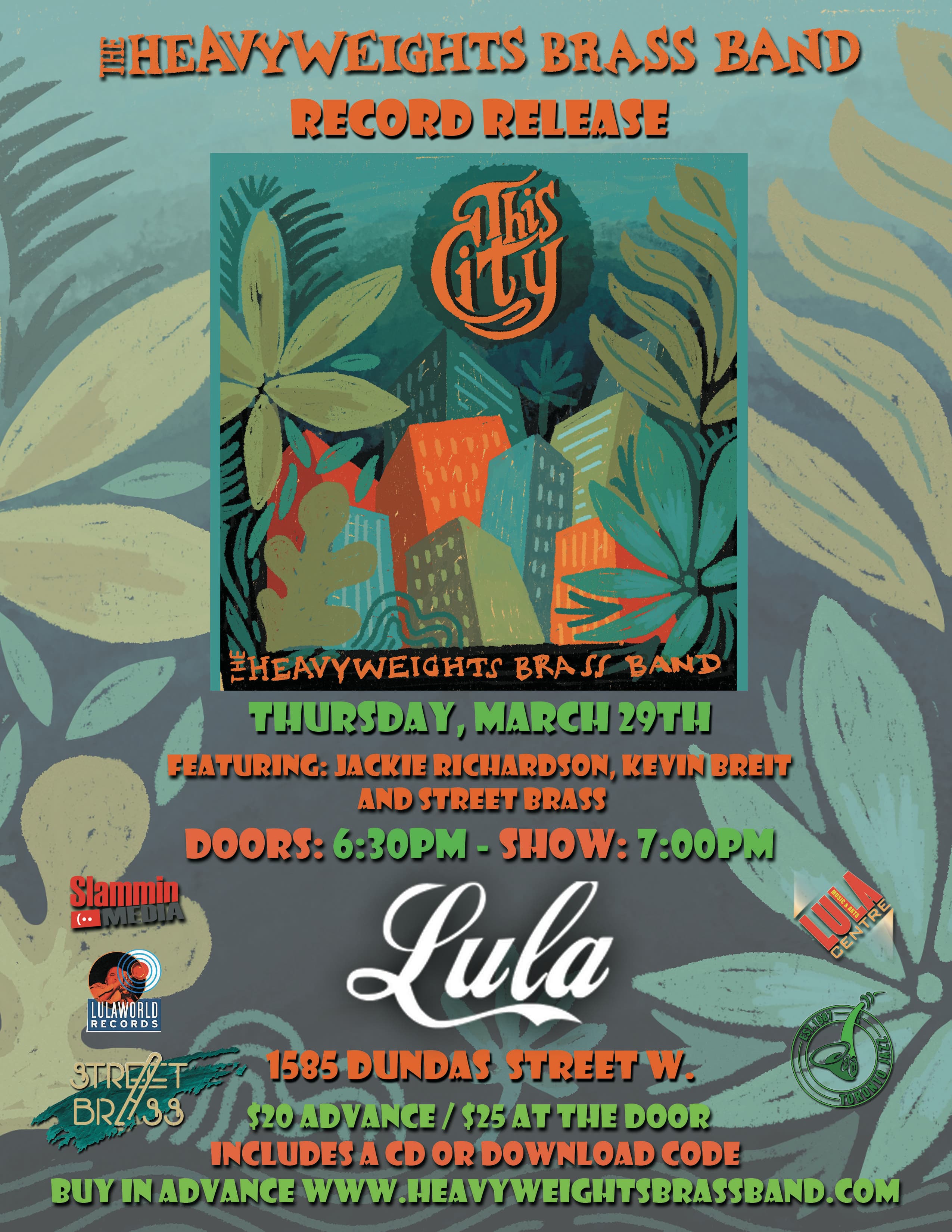 The Heavyweights Brass Band: ‘This City’ CD Release Party!