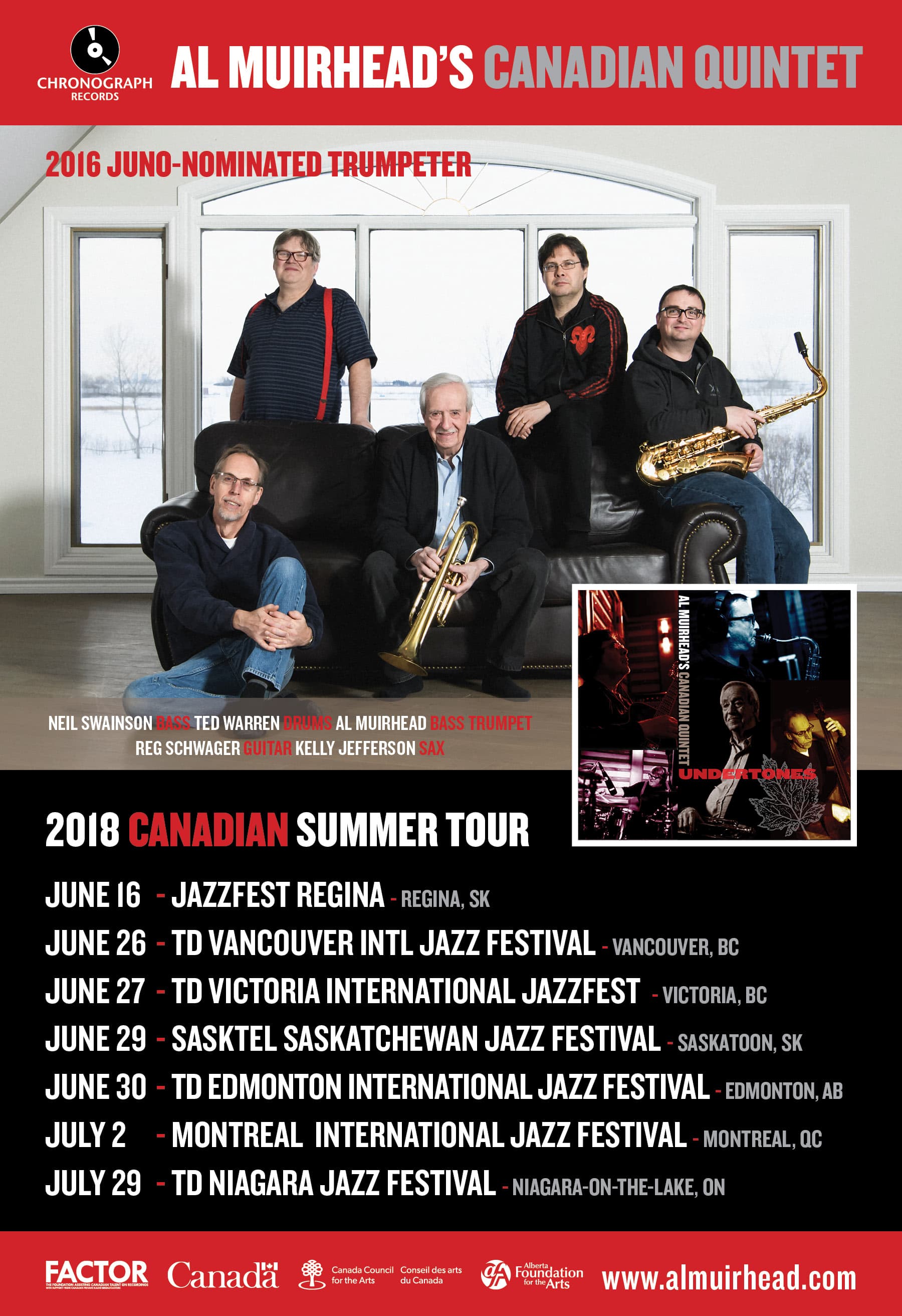 Al Muirhead’s Canadian Quintet – Canadian Jazz Festival Tour!